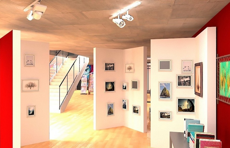 Visualization of the planned gallery and store displays