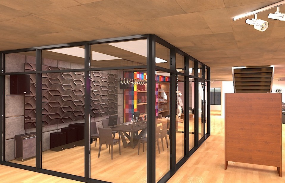 Visualization of the planned glass-walled music studio