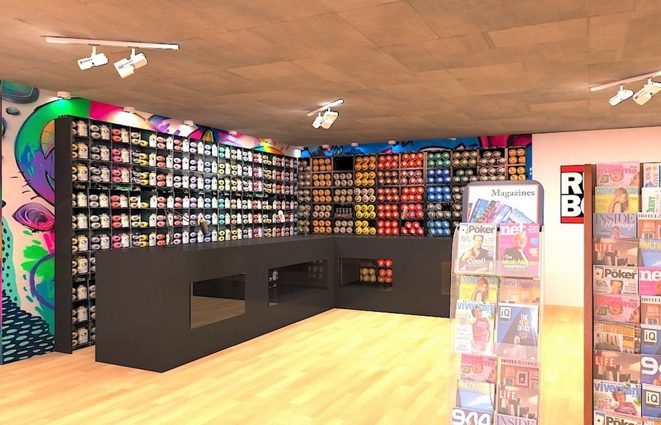 Visualization of the planned graffiti corner and magazine retail