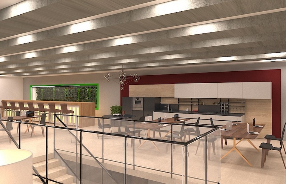 Visualization of the planned coworking area