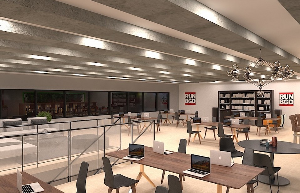 Visualization of the planned open creative office