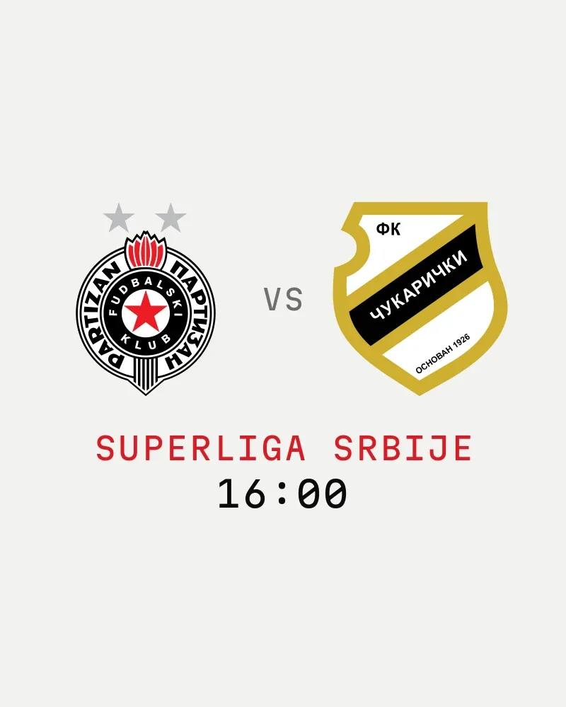 Partizan vs Čukarički (Superliga Srbije) — poster