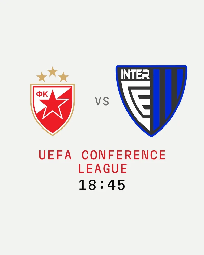 Crvena zvezda vs Inter Escaldes (UEFA Conference League) — poster