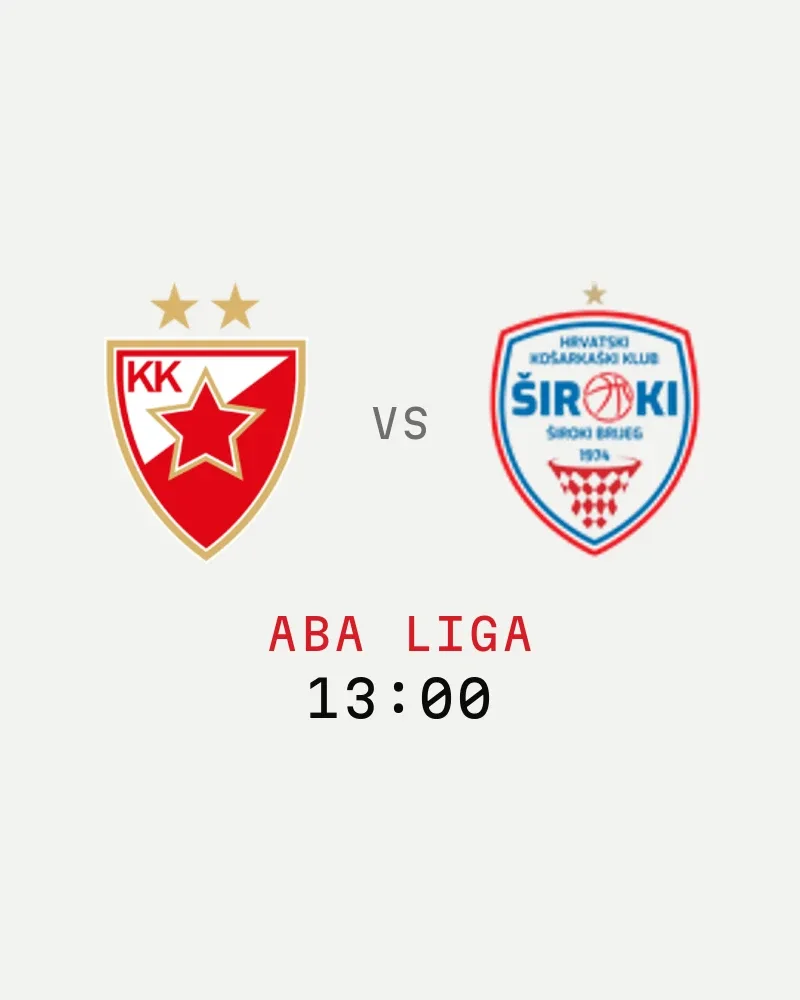 Crvena zvezda vs HKK Široki TT Kabeli (ABA liga) — poster