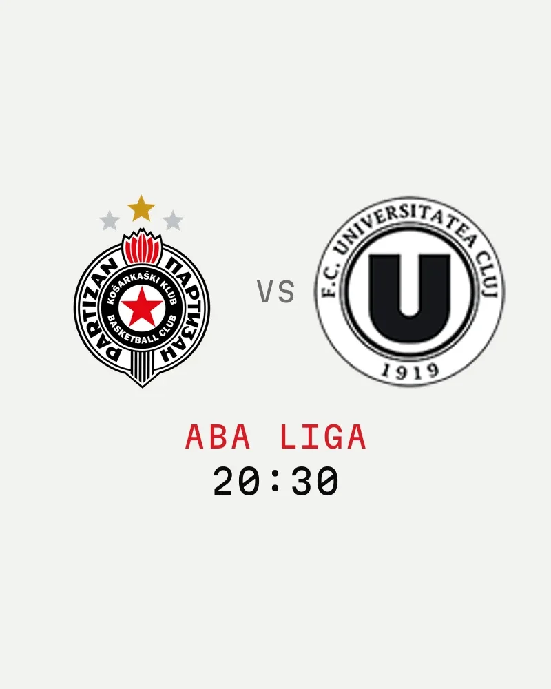 Partizan vs U-BT Cluj-Napoca (ABA liga) — poster